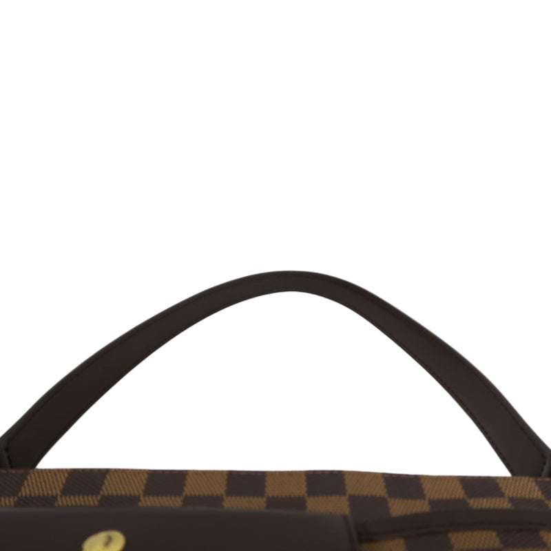 LOUIS VUITTON Vernis Damier Ebene Brown Handbag Gold Hardware LV Damier PVC Underarm Bag