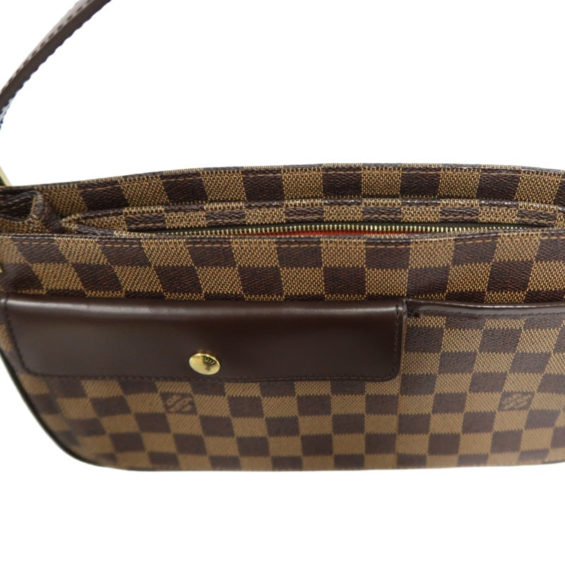 LOUIS VUITTON Vernis Damier Ebene Brown Handbag Gold Hardware LV Damier PVC Underarm Bag