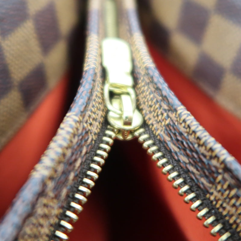 LOUIS VUITTON Vernis Damier Ebene Brown Handbag Gold Hardware LV Damier PVC Underarm Bag