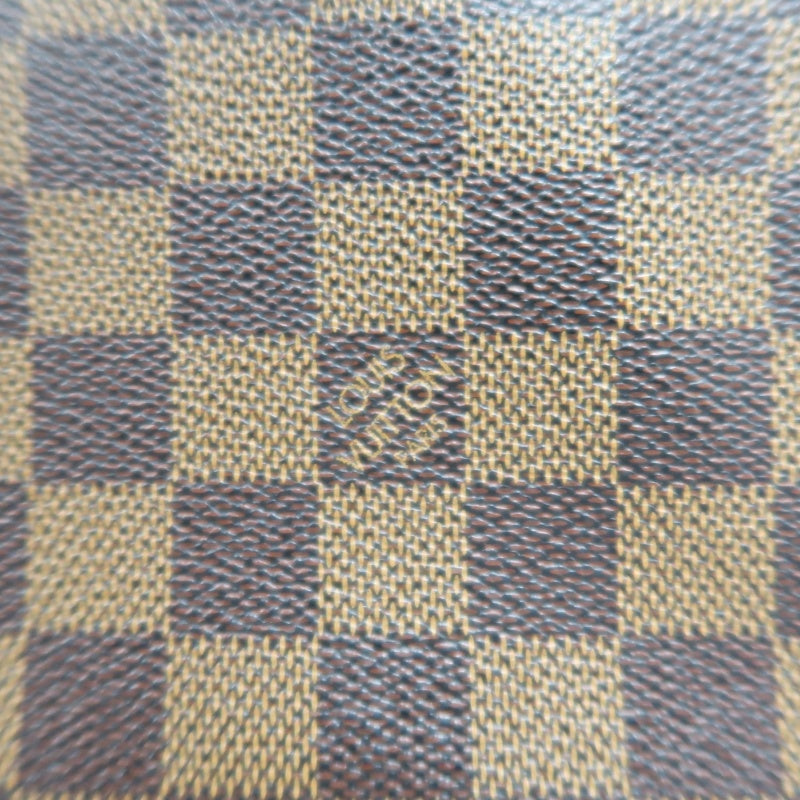 LOUIS VUITTON Vernis Damier Ebene Brown Handbag Gold Hardware LV Damier PVC Underarm Bag