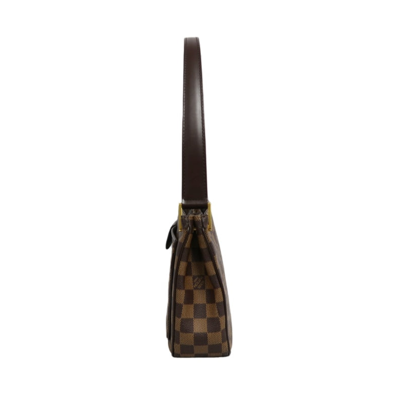 LOUIS VUITTON Vernis Damier Ebene Brown Handbag Gold Hardware LV Damier PVC Underarm Bag