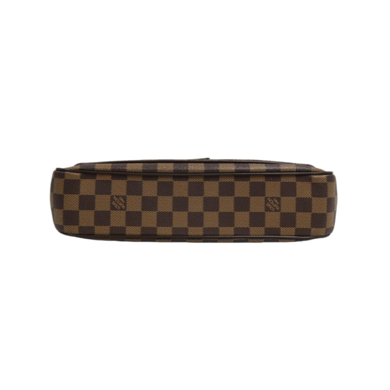 LOUIS VUITTON Vernis Damier Ebene Brown Handbag Gold Hardware LV Damier PVC Underarm Bag