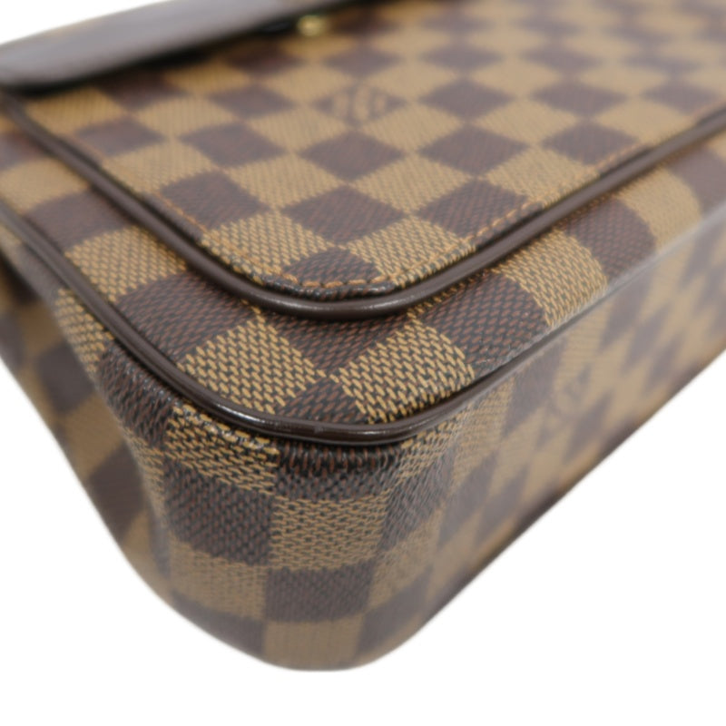 LOUIS VUITTON Vernis Damier Ebene Brown Handbag Gold Hardware LV Damier PVC Underarm Bag