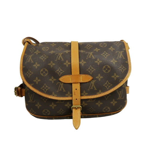 LOUIS VUITTON Monogram Saumur 30 Shoulder Bag Pvc Brown