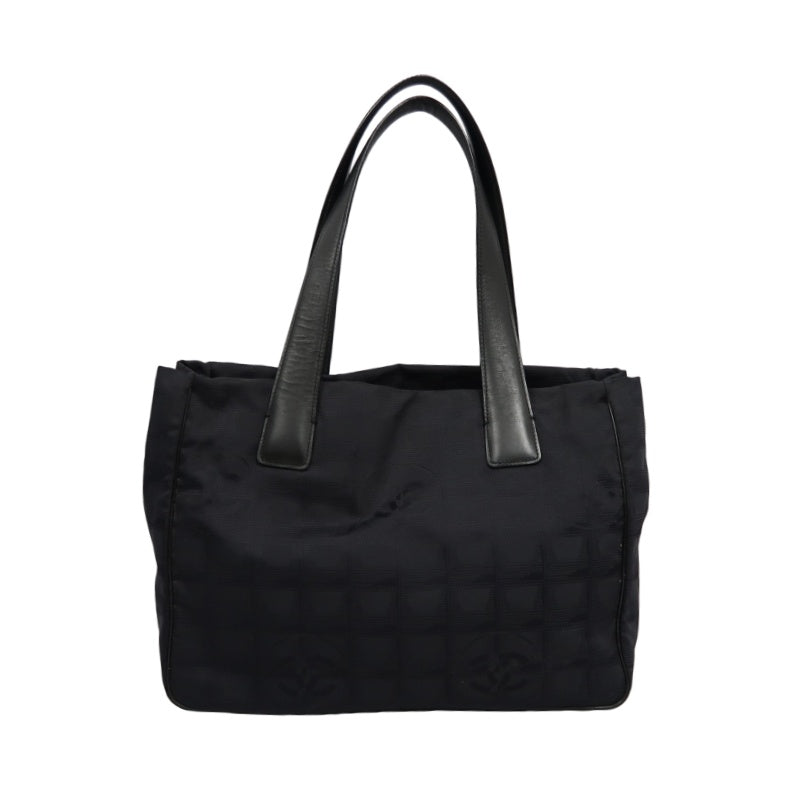 CHANEL New Travel Line Tote PM, Black Canvas Ice Cube Shoulder Bag