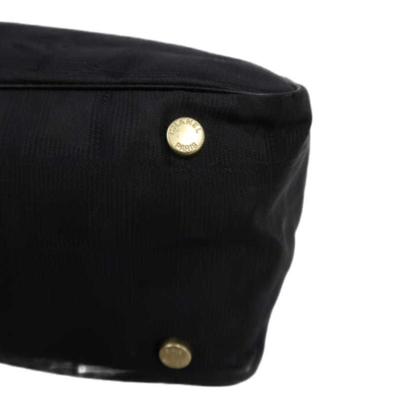 CHANEL New Travel Line Tote PM, Black Canvas Ice Cube Shoulder Bag