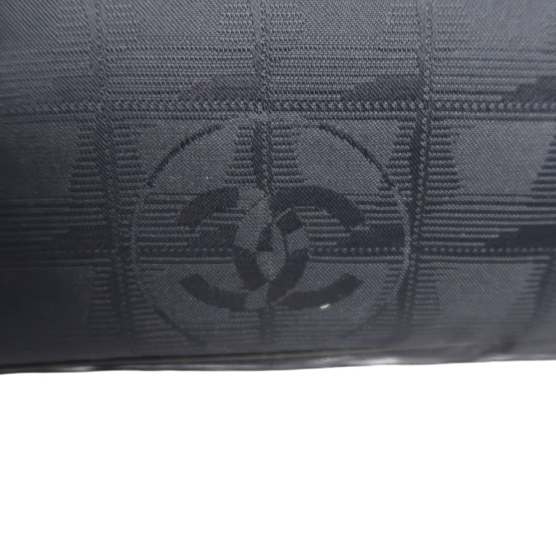 CHANEL New Travel Line Tote PM, Black Canvas Ice Cube Shoulder Bag
