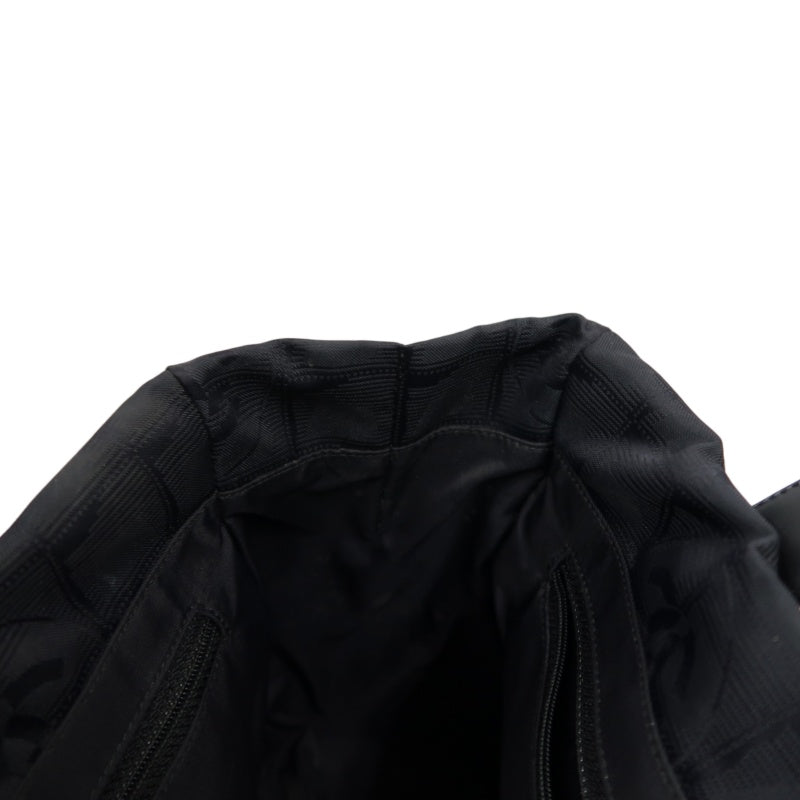 CHANEL New Travel Line Tote PM, Black Canvas Ice Cube Shoulder Bag