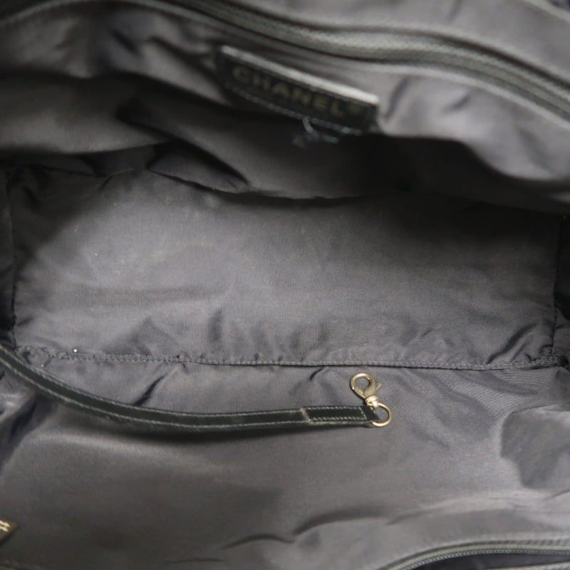 CHANEL New Travel Line Tote PM, Black Canvas Ice Cube Shoulder Bag