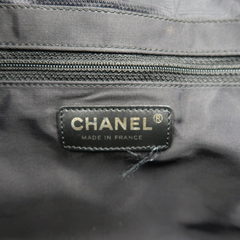 CHANEL New Travel Line Tote PM, Black Canvas Ice Cube Shoulder Bag