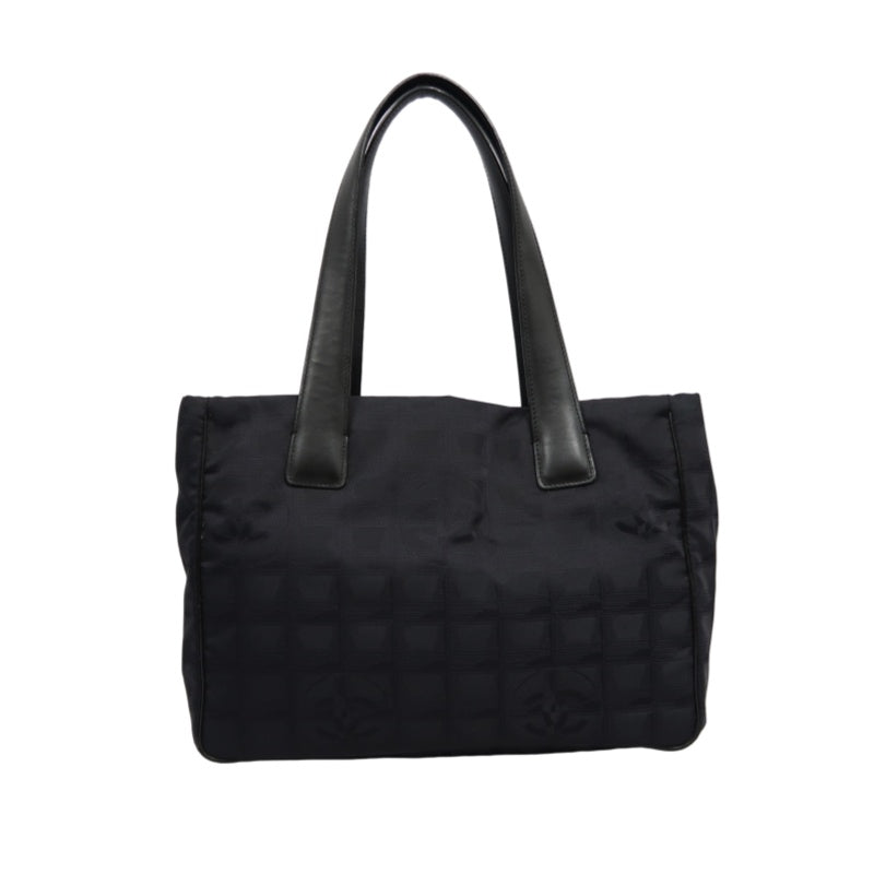 CHANEL New Travel Line Tote PM, Black Canvas Ice Cube Shoulder Bag