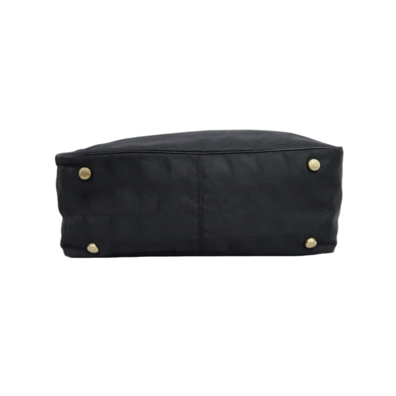 CHANEL New Travel Line Tote PM, Black Canvas Ice Cube Shoulder Bag