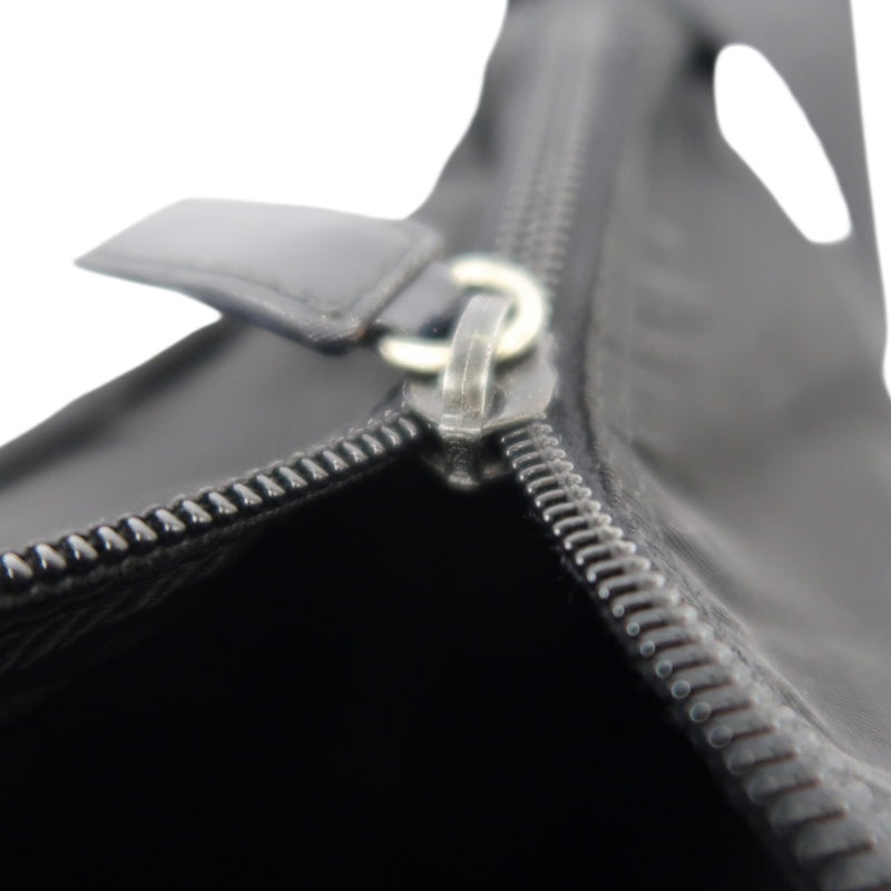 PRADA Nylon Shoulder Bag Black Silver Hardware