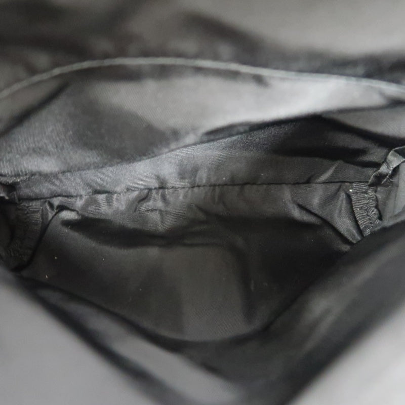 PRADA Nylon Shoulder Bag Black Silver Hardware