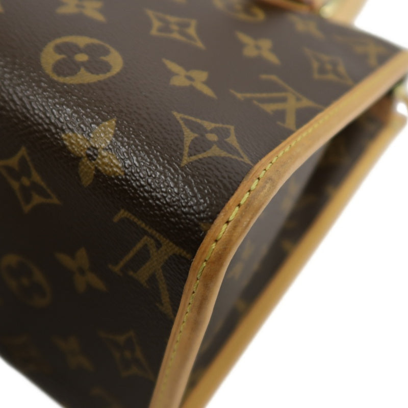LOUIS VUITTON Popincourt Monogram Canvas Shoulder Bag Brown Tote Bag