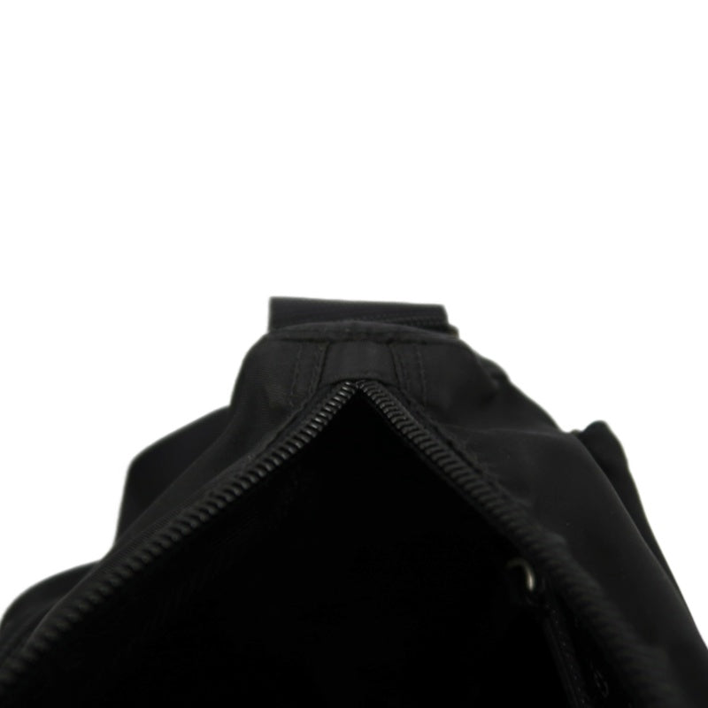 PRADA Nylon Shoulder Bag Black Silver Hardware