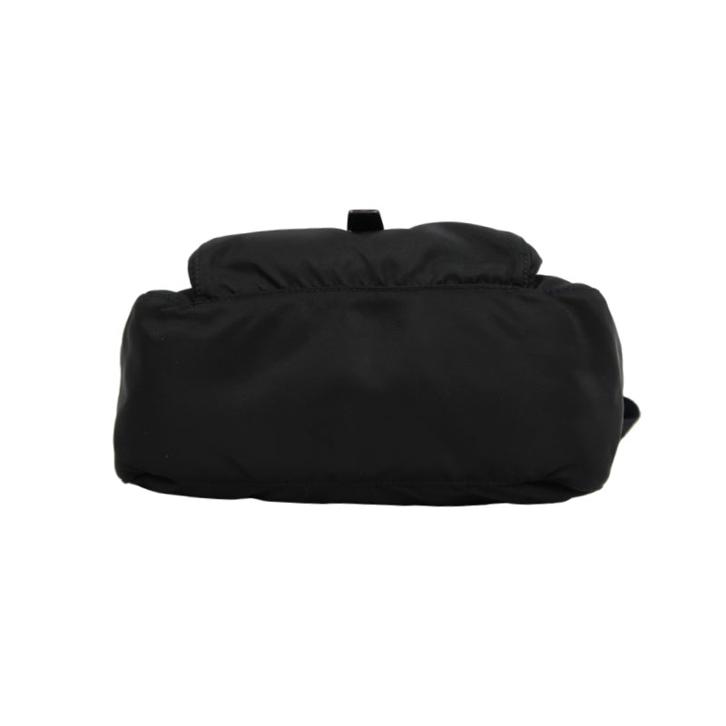 PRADA Nylon Shoulder Bag Black Silver Hardware