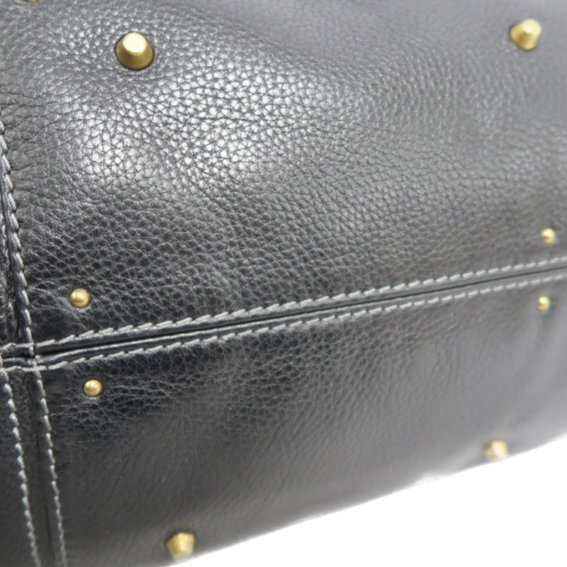CHLOE Paddington Handbag Leather Black Gold Hardware With Lock And Key