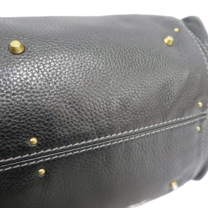 CHLOE Paddington Handbag Leather Black Gold Hardware With Lock And Key