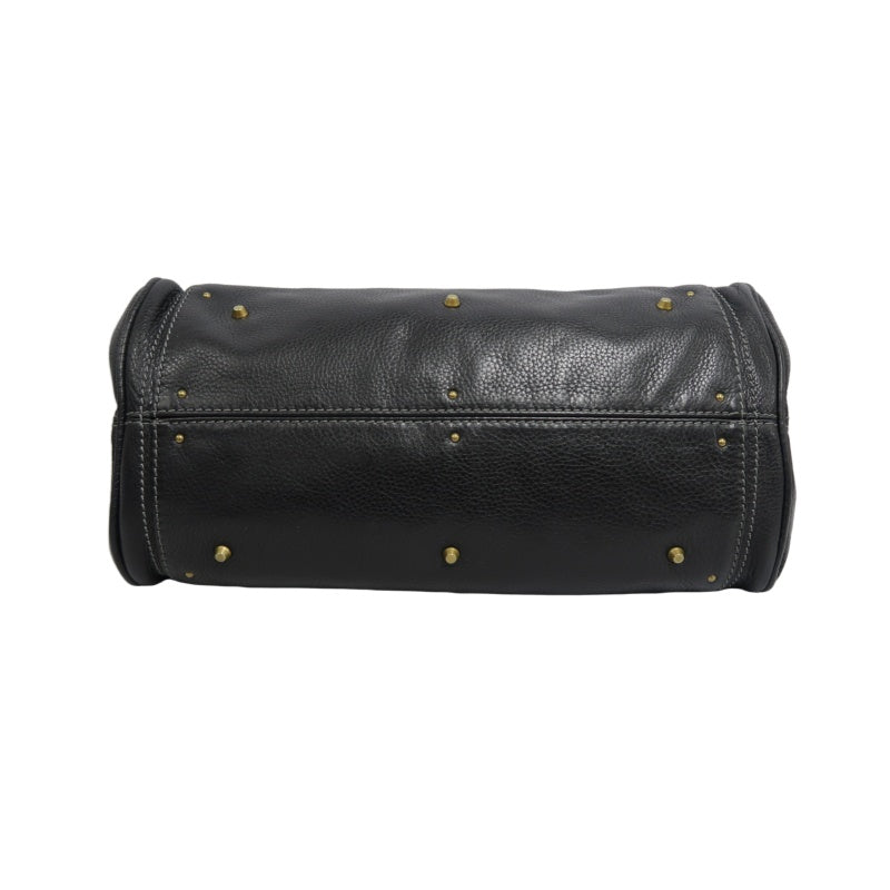 CHLOE Paddington Handbag Leather Black Gold Hardware With Lock And Key