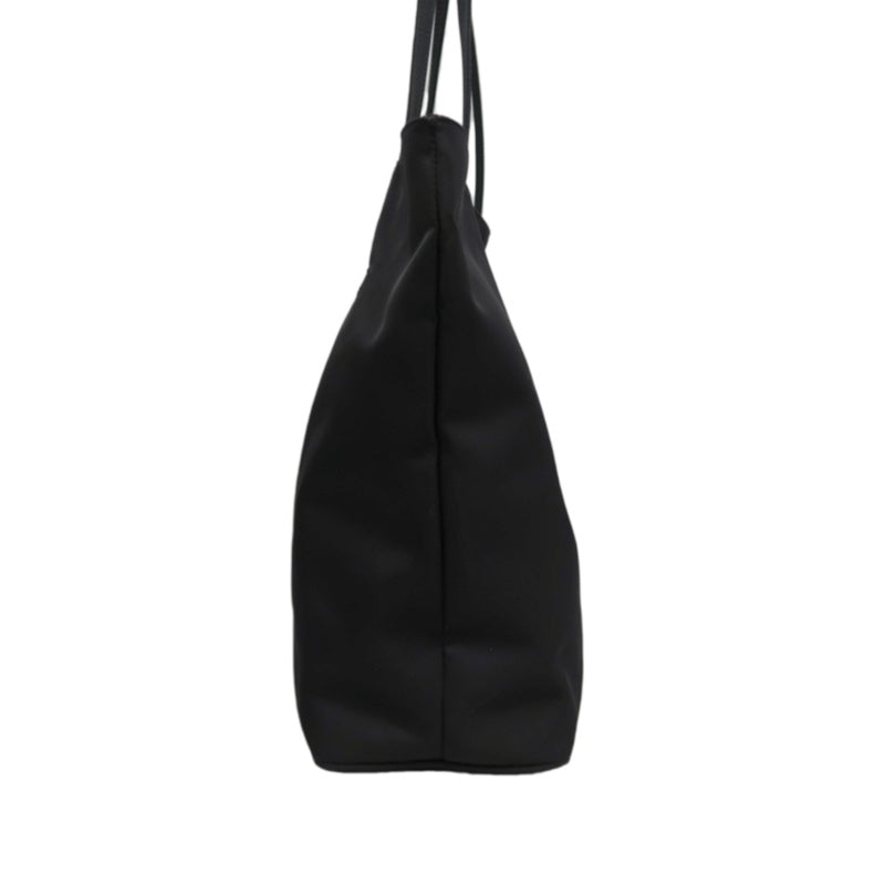 FENDI Nylon Tote Bag Black Silver FF Logo Metal Plate Hardware