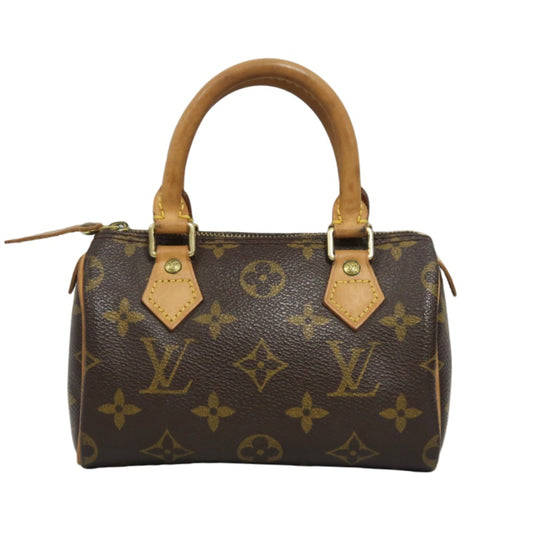 LOUIS VUITTON Monogram Nano Speedy Handbag PVC Brown