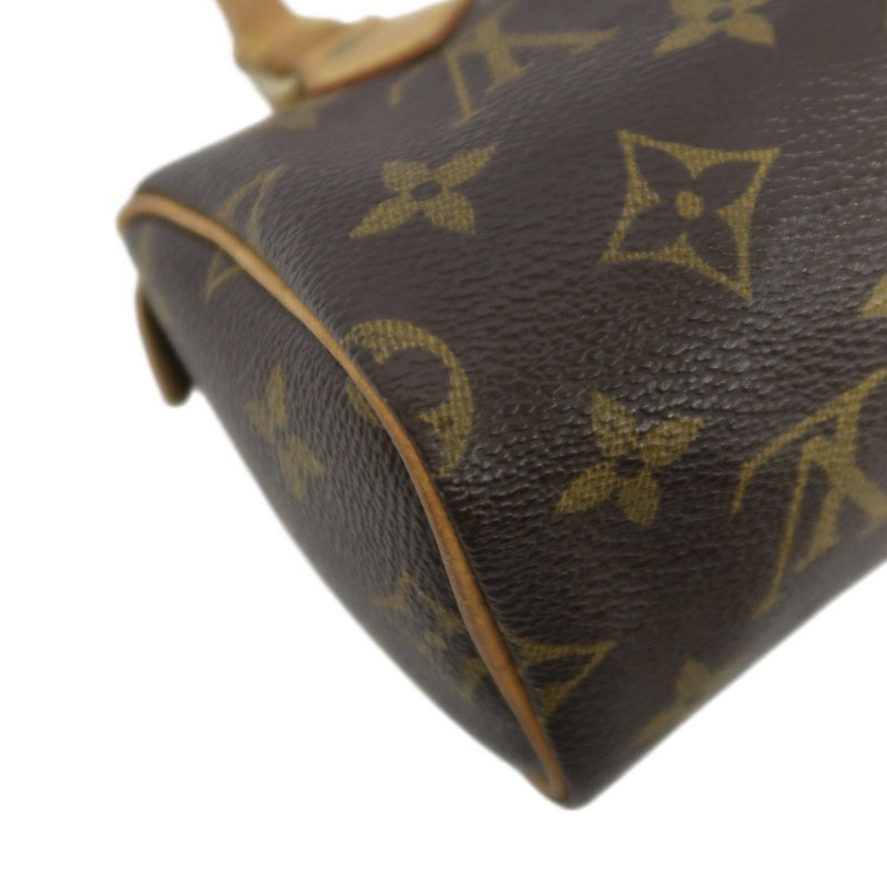 LOUIS VUITTON Monogram Nano Speedy Handbag PVC Brown