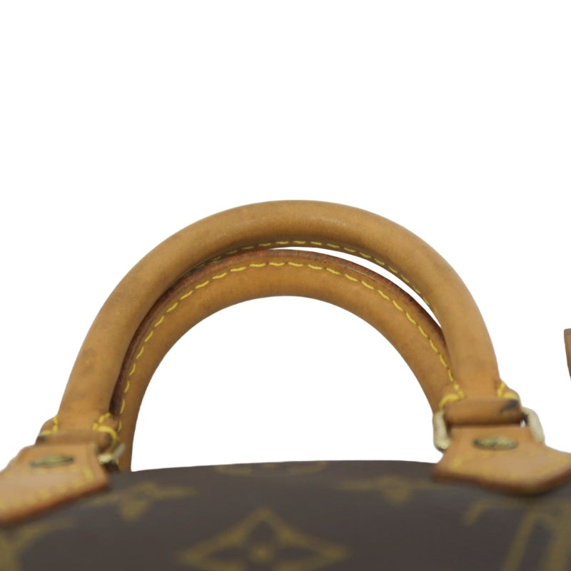 LOUIS VUITTON Monogram Nano Speedy Handbag PVC Brown