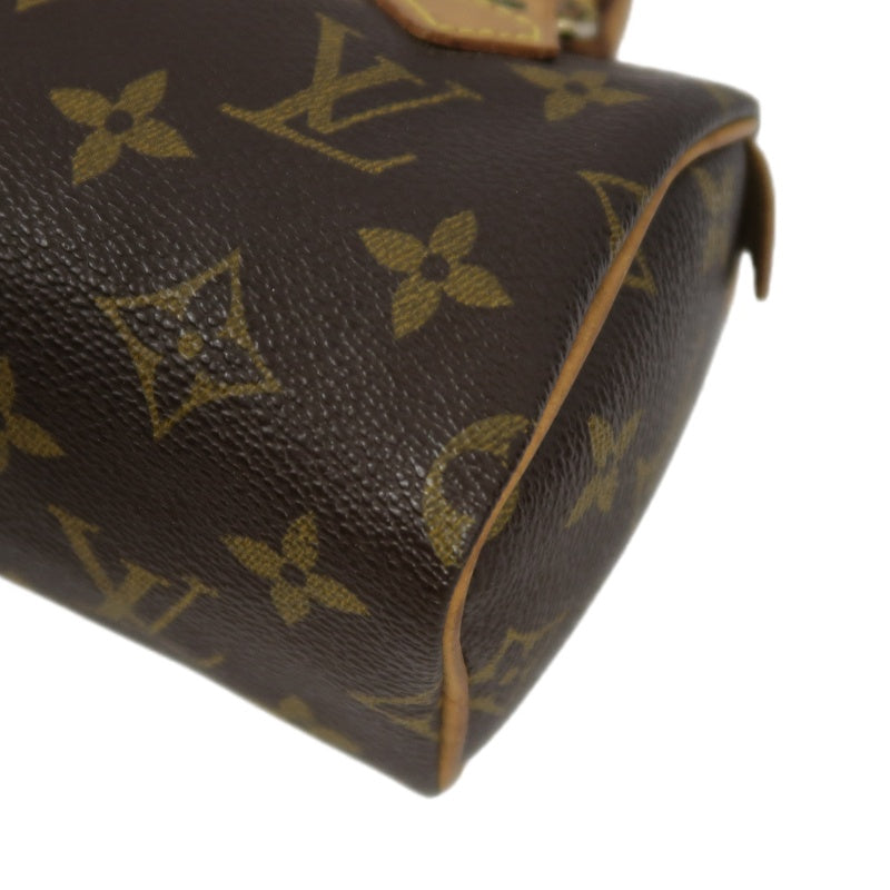 LOUIS VUITTON Monogram Nano Speedy Handbag PVC Brown