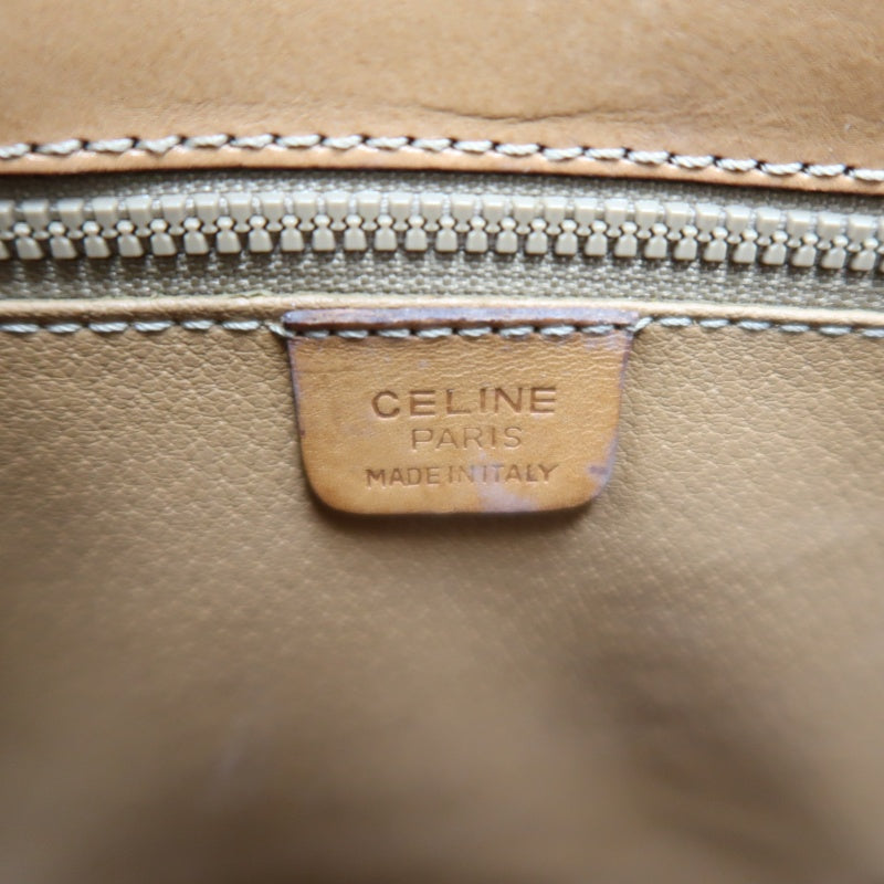 CELINE Macadam Pattern Shoulder Bag Pvc Brown Gold Hardware