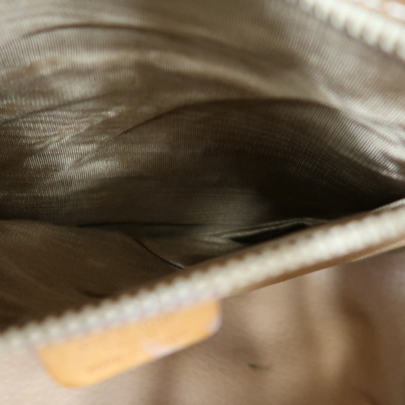 CELINE Macadam Pattern Shoulder Bag Pvc Brown Gold Hardware