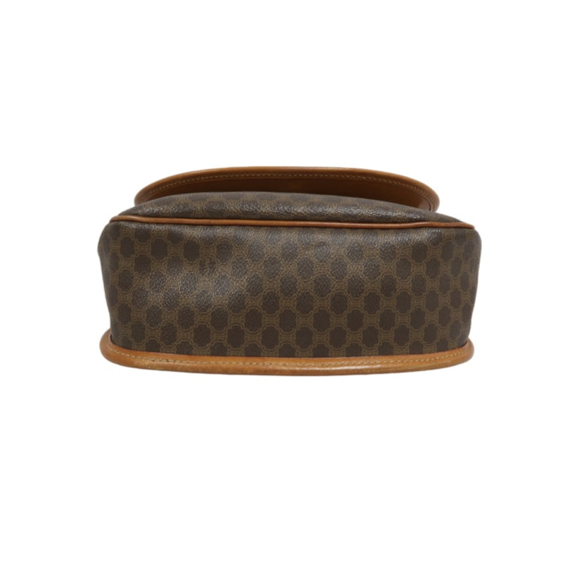 CELINE Macadam Pattern Shoulder Bag Pvc Brown Gold Hardware