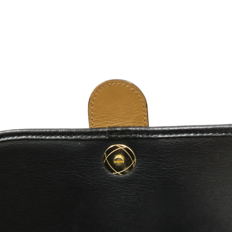DIOR CD Logo Colorblock Shoulder Bag Leather Black/Brown Gold Hardware With Pouch