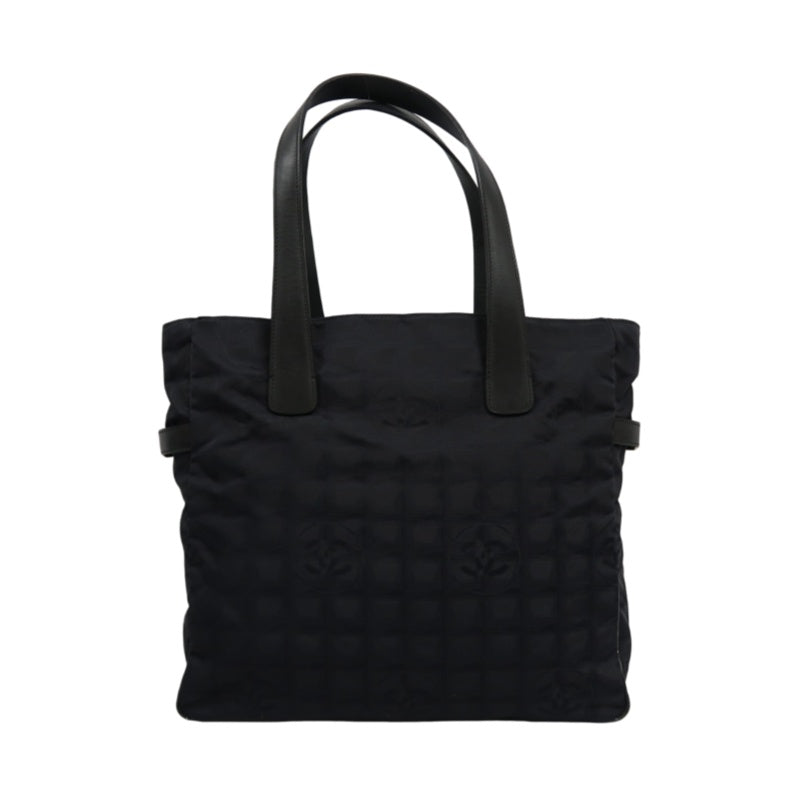 CHANEL New Travel Line Tote GM, Black Nylon with Gold Hardware, with Authenticity Card, Black Canvas Ice Cube Shoulder Bag