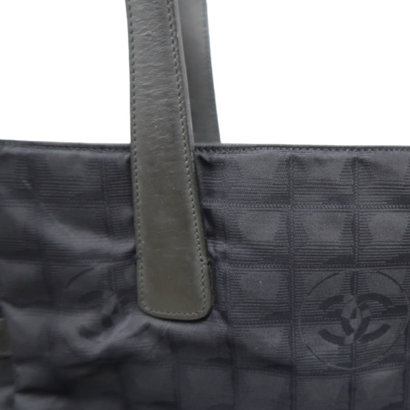 CHANEL New Travel Line Tote GM, Black Nylon with Gold Hardware, with Authenticity Card, Black Canvas Ice Cube Shoulder Bag