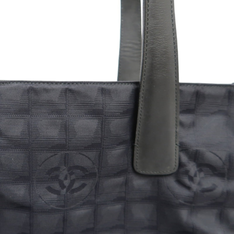 CHANEL New Travel Line Tote GM, Black Nylon with Gold Hardware, with Authenticity Card, Black Canvas Ice Cube Shoulder Bag