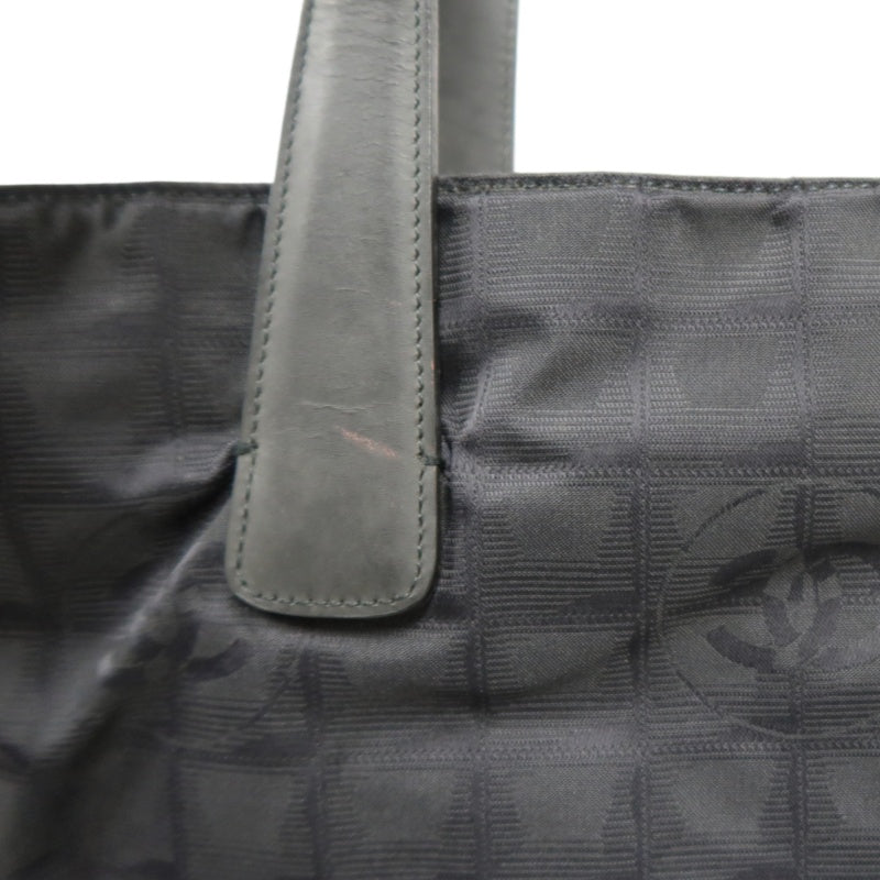 CHANEL New Travel Line Tote GM, Black Nylon with Gold Hardware, with Authenticity Card, Black Canvas Ice Cube Shoulder Bag