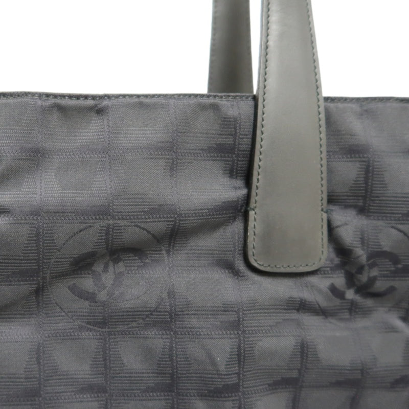 CHANEL New Travel Line Tote GM, Black Nylon with Gold Hardware, with Authenticity Card, Black Canvas Ice Cube Shoulder Bag
