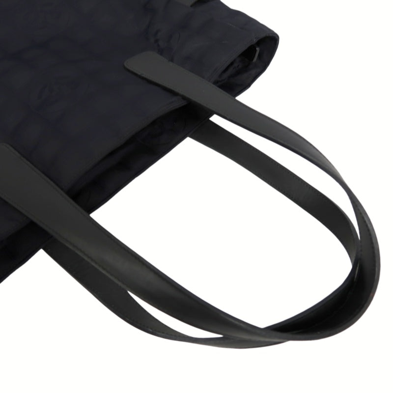 CHANEL New Travel Line Tote GM, Black Nylon with Gold Hardware, with Authenticity Card, Black Canvas Ice Cube Shoulder Bag