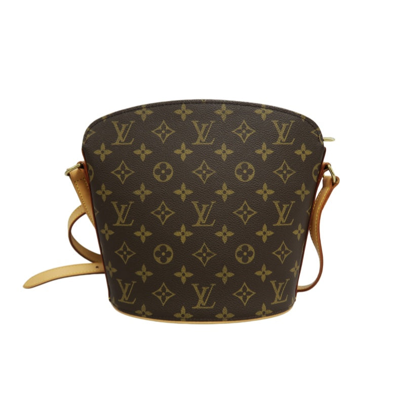 LOUIS VUITTON Drouot Monogram Canvas Shoulder Bag Brown Crossbody Bag