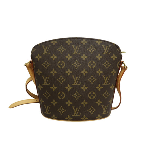 LOUIS VUITTON Drouot Monogram Canvas Shoulder Bag Brown Crossbody Bag