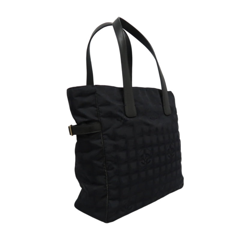 CHANEL New Travel Line Tote GM, Black Nylon with Gold Hardware, with Authenticity Card, Black Canvas Ice Cube Shoulder Bag