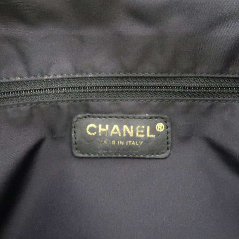 CHANEL New Travel Line Tote GM, Black Nylon with Gold Hardware, with Authenticity Card, Black Canvas Ice Cube Shoulder Bag