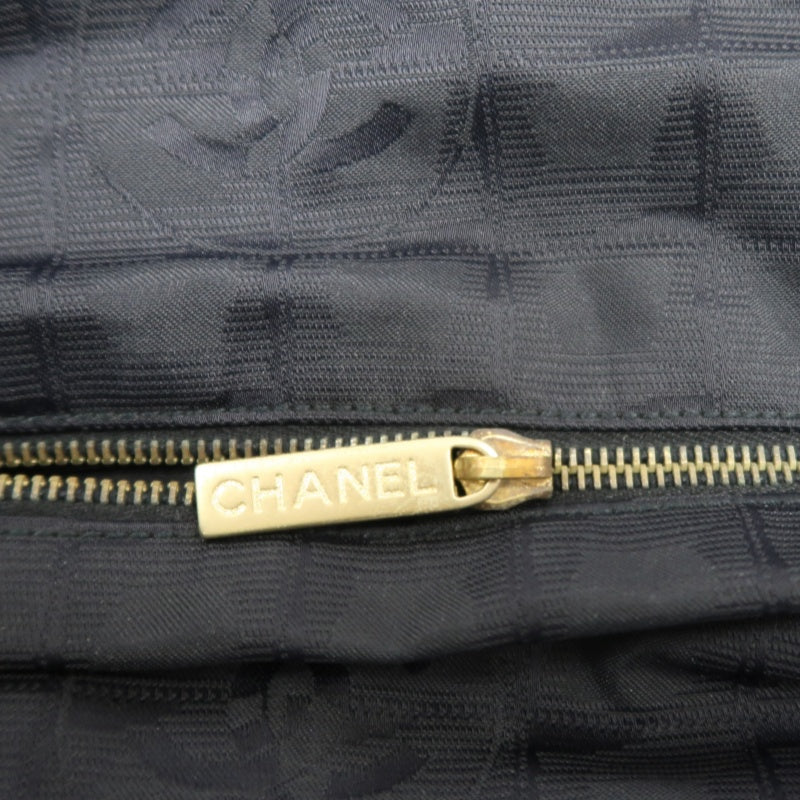 CHANEL New Travel Line Tote GM, Black Nylon with Gold Hardware, with Authenticity Card, Black Canvas Ice Cube Shoulder Bag