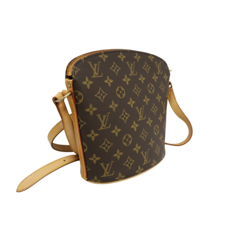 LOUIS VUITTON Drouot Monogram Canvas Shoulder Bag Brown Crossbody Bag