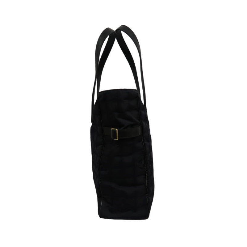 CHANEL New Travel Line Tote GM, Black Nylon with Gold Hardware, with Authenticity Card, Black Canvas Ice Cube Shoulder Bag