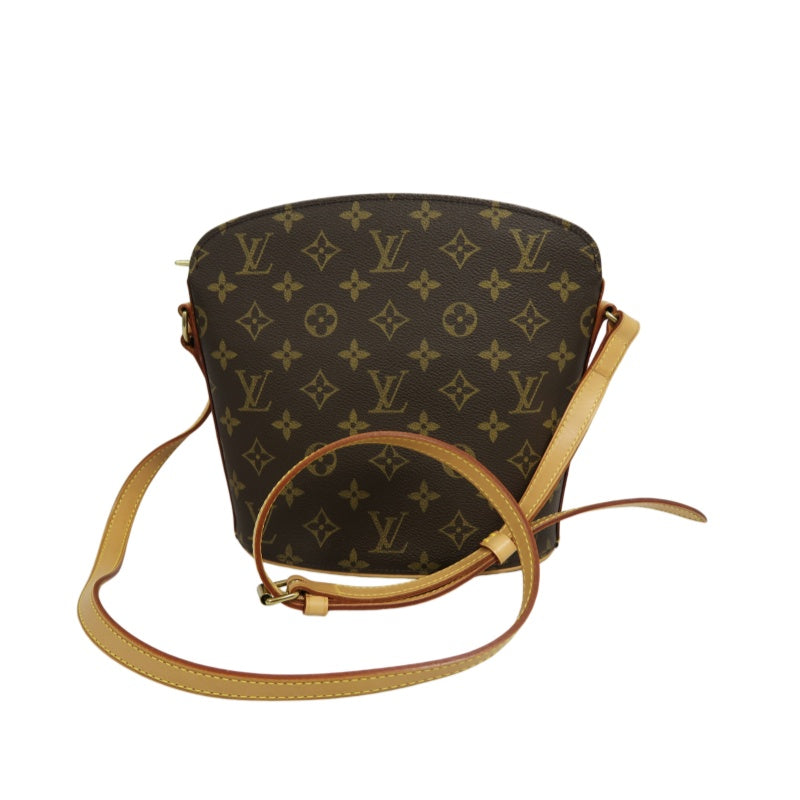 LOUIS VUITTON Drouot Monogram Canvas Shoulder Bag Brown Crossbody Bag