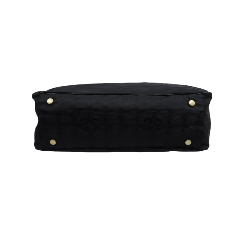 CHANEL New Travel Line Tote GM, Black Nylon with Gold Hardware, with Authenticity Card, Black Canvas Ice Cube Shoulder Bag