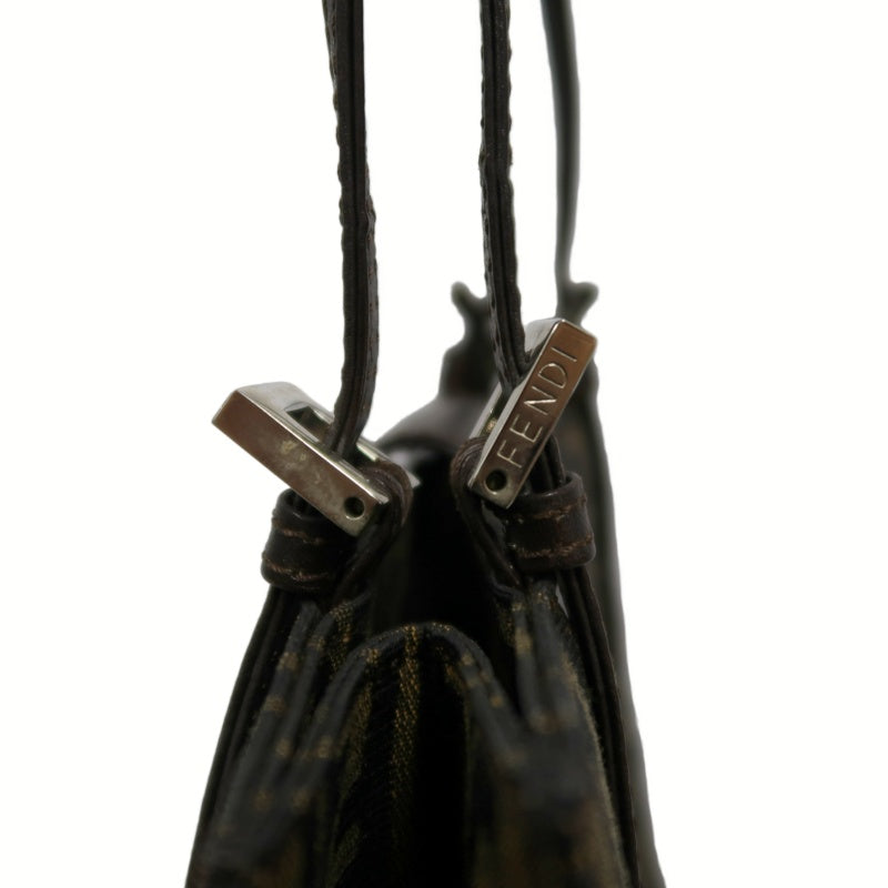 FENDI Zucca Tote Bag, Canvas Brown with Silver Hardware