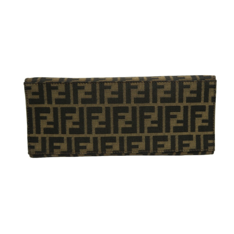 FENDI Zucca Tote Bag, Canvas Brown with Silver Hardware